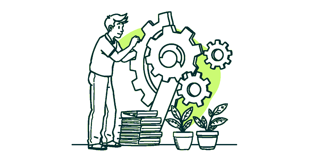 Ilustración editorial sobre automatizar procesos de una empresa sin comprar un ERP