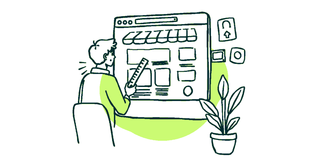 Ilustración editorial sobre desarrollo de plantillas a medida para Shopify
