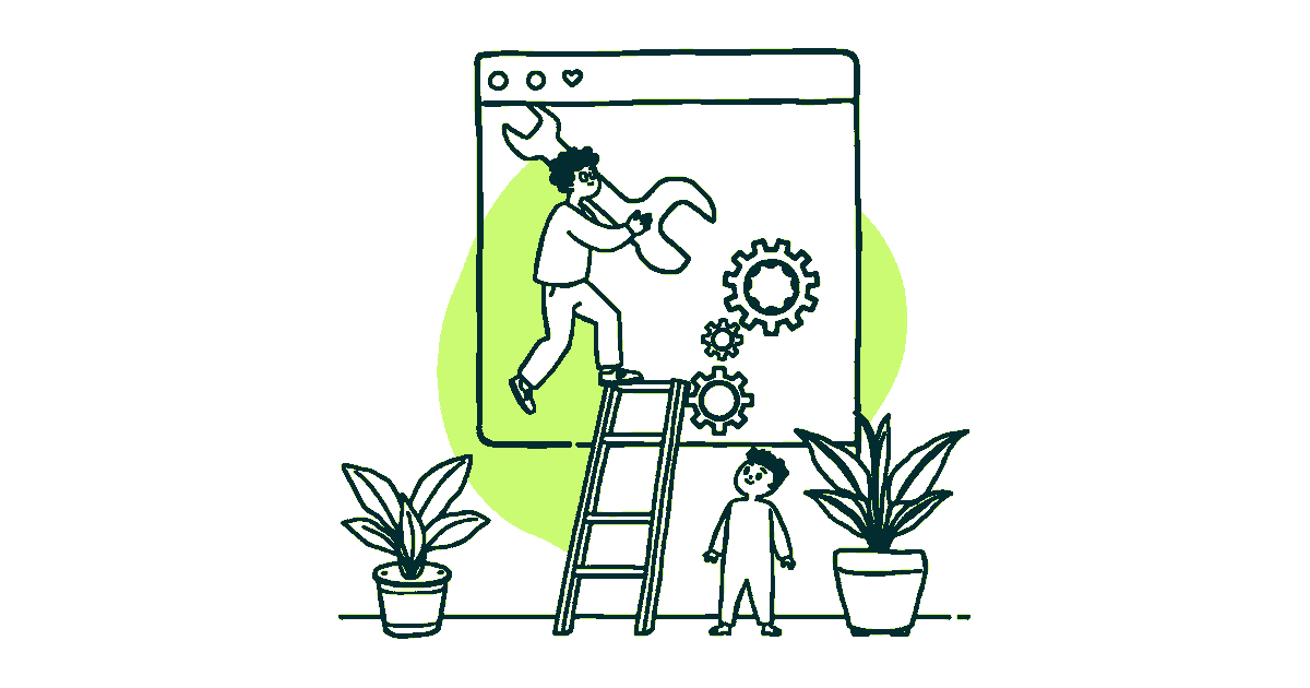 Ilustración editorial sobre el mantenimiento mensual de una web WordPress