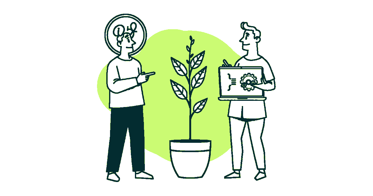 Ilustración editorial comparando WordPress con el desarrollo web a medida